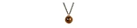 2028 14K Gold Dipped Round Glass Topaz Pendant Two-Tone Chain Necklace