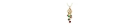2028 Gold-Tone Colored Glass Beads Necklace