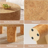 Tribesigns 47-Inch Modern Coffee Table, Wood Rectangular Coffee Table for Living Room, Low Center Coffee Table with Arched Base, Accent Tea Table for