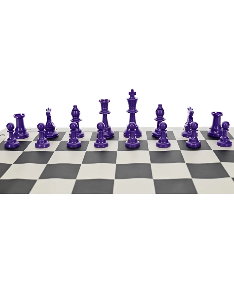 We Games Color Bright Plastic Staunton Tournament Chess Pieces with 3.75 in. King - Half Chess Set of Chess Pieces Only