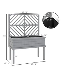 Outsunny Raised Garden Bed with Trellis for Climbing Plants,