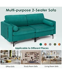 Modular 2-Seat L-Shaped Sectional Sofa Couch with Socket Usb Port