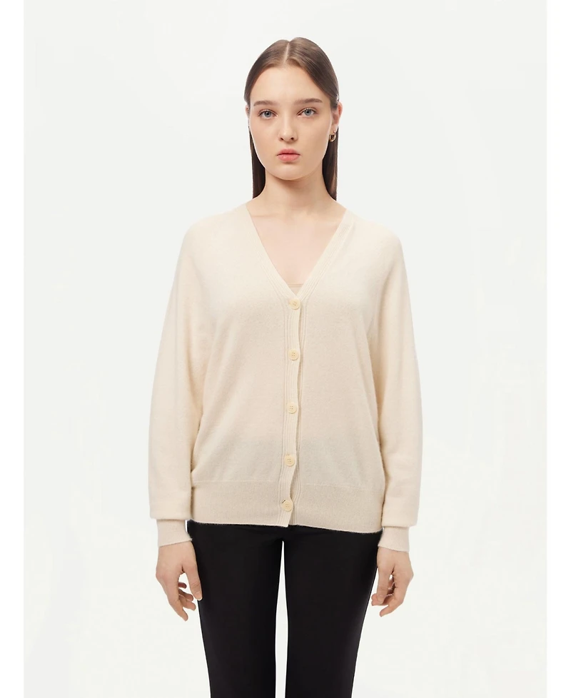 Gobi Cashmere Women's 3D Cashmere Button-up Cardigan