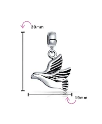 Bling Jewelry World Peace Dove Dangle Charm Bead Sterling Silver European Bracelet