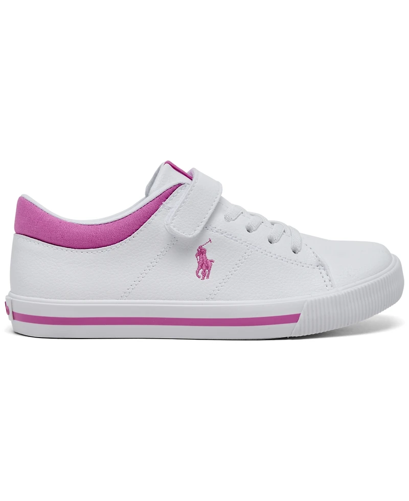 Polo Ralph Lauren Little Girls Elmwood Fastening Strap Casual Sneakers from Finish Line