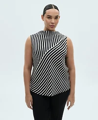 Mango Women's Striped Perkins Collar Blouse Top