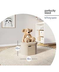 Ovel Boucle Ottoman Storage Bench – Modern Foot Stool