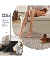 Ovel Boucle Ottoman Storage Bench – Modern Foot Stool