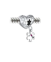 Bling Jewelry Autism Awareness Heart Puzzle Piece Charm Bead European Bracelets