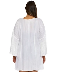Becca Etc Plus Size Radiance Tie-Front Tunic Cover-Up