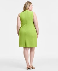 Kasper Plus Sleeveless Multi-Seam Sheath Dress