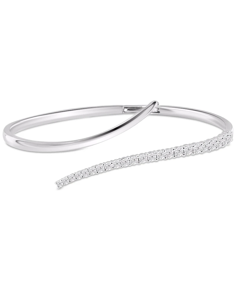 Diamond Open Bangle Bracelet (1-1/2 ct. t.w.) in 14k White Gold