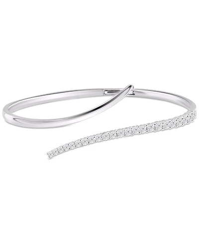 Diamond Open Bangle Bracelet (1-1/2 ct. t.w.) in 14k White Gold