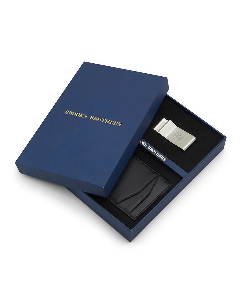 Brooks Brothers Men's Gifting Cardholder and Money Clip Set
