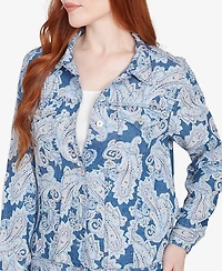 Ruby Rd. Petite Baroque Paisley Soft Button Long Sleeve Jacket