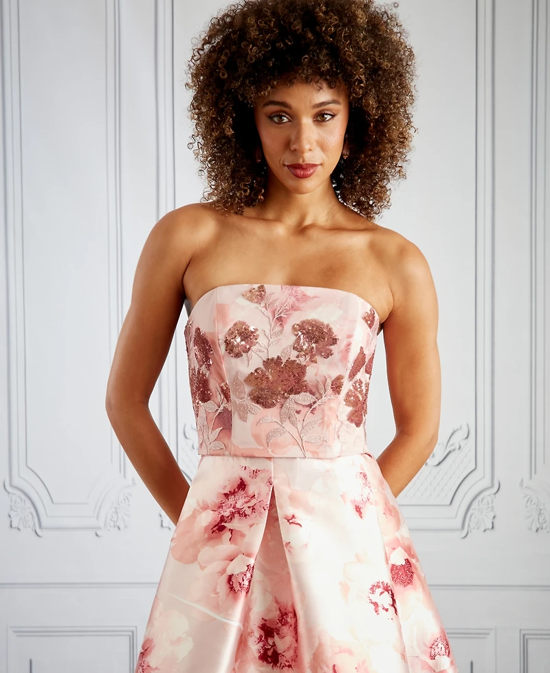 Muse Women's Embroidered Strapless Bustier Top