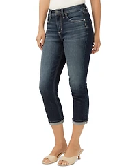 Silver Jeans Co. Women's Avery High-Rise Curvy-Fit Denim Capri Jeans