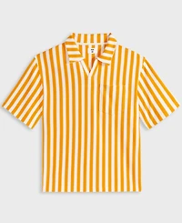 Mode of One Men's Johnny Collar Striped Terry Shirt, Exclusively at Macy's