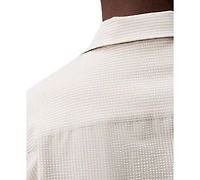 Calvin Klein Men's Relaxed Fit Short Sleeve Seersucker Striped Button-Front Shirt
