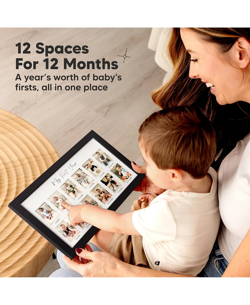 Nova Baby's First Year Photo Frame, 12 Months Newborn Baby Picture Monthly Birthday Milestone Collage