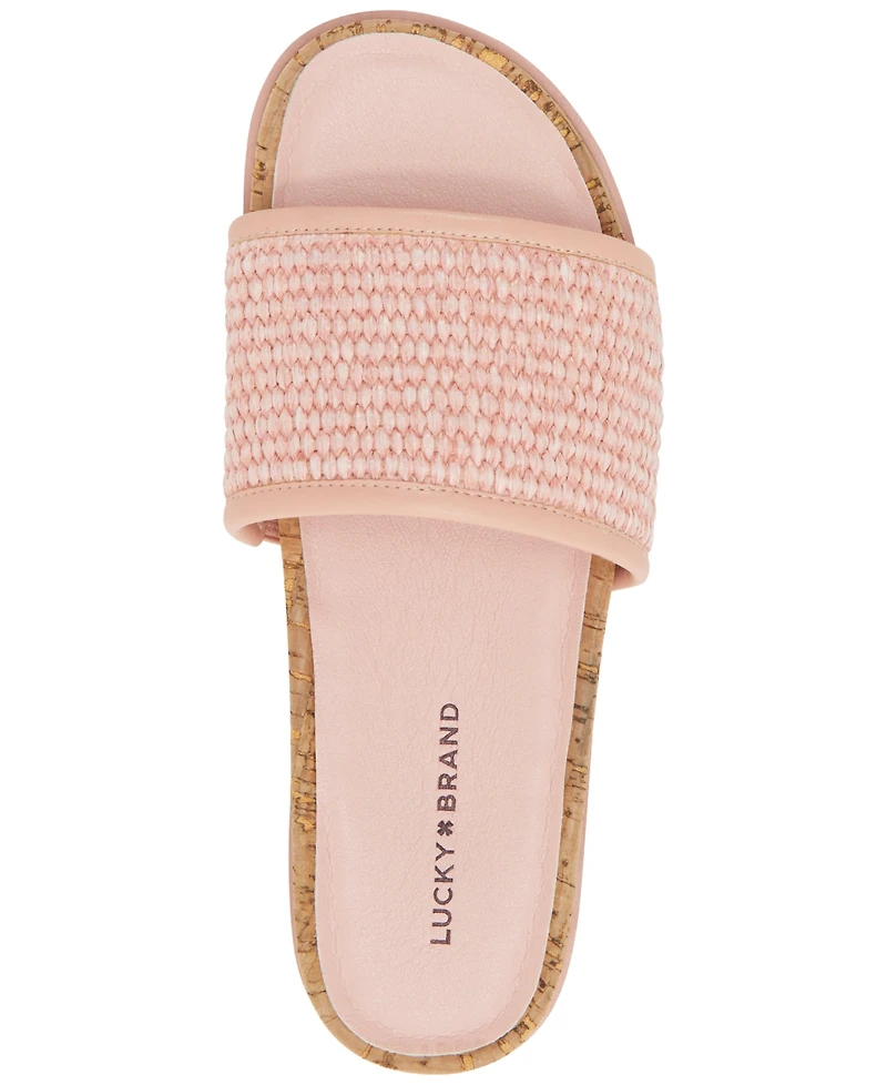 Lucky Brand Women's Dylina Cork Platform Slide Sandals