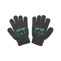 Minecraft Boys Creeper Character Youth Beanie and Gloves Set
