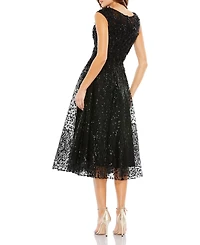 Mac Duggal Women's Sequined Cap Sleeve Fit And Flare Dress