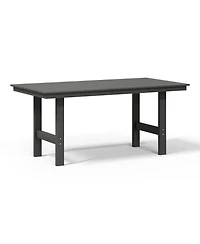6-Piece Outdoor Hdpe Rectangular Patio Dining Table Set with Bench