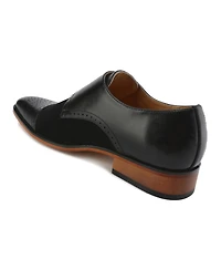 Gino Vitale Men's Double Monk Strap Two-Tone Loafer