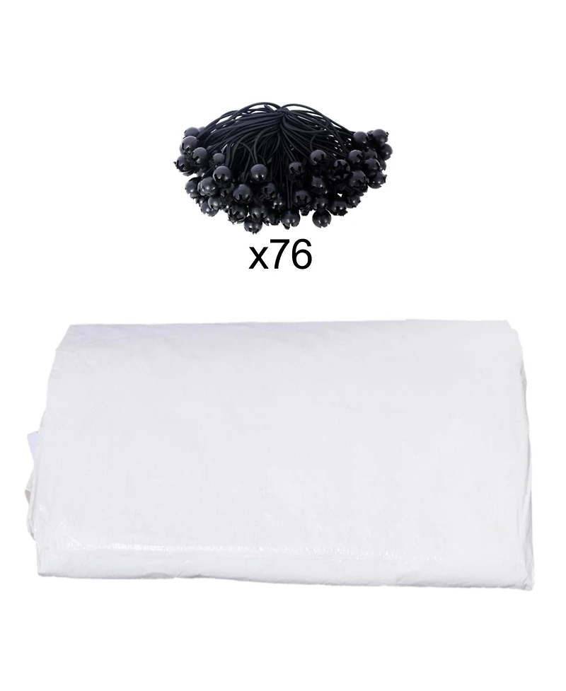 12x20ft Carport Canopy Cover, Waterproof & Uv Tarp with Elastic Buckles
