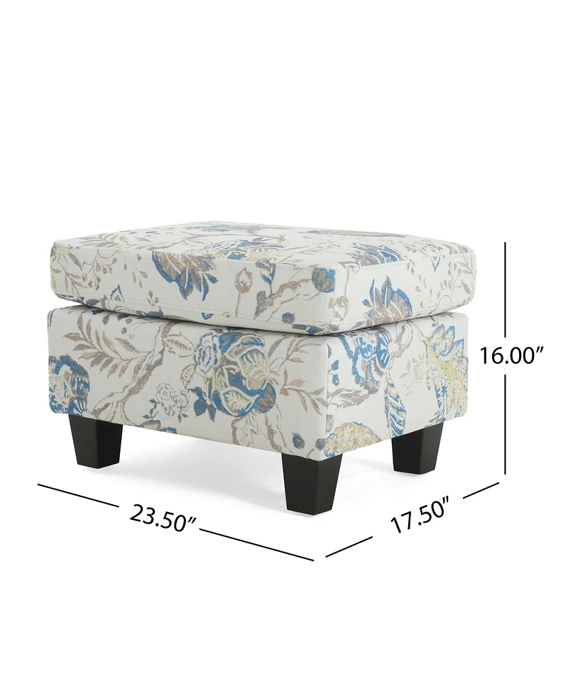 Streamdale Springfield Upholstered Ottoman, Beige&Blue