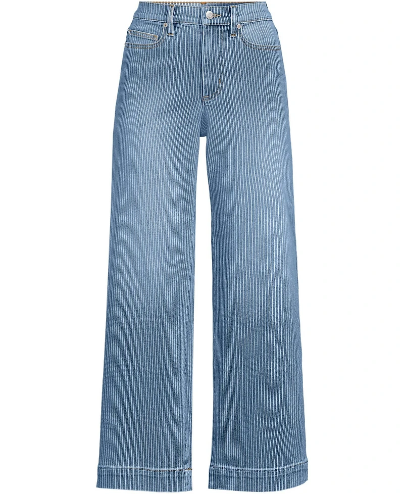 Lands' End Petite Recover Denim High Rise Wide Leg Crop Jeans