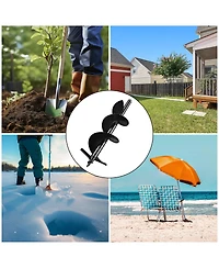 Yescom 8" Earth Auger Bit Bulb Planter Tool Planting Flower Fence Post Garden Spiral Hole Gardening Project