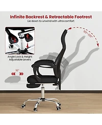 Ergonomic Mesh Office Chair with Footrest and Tilting Backrest