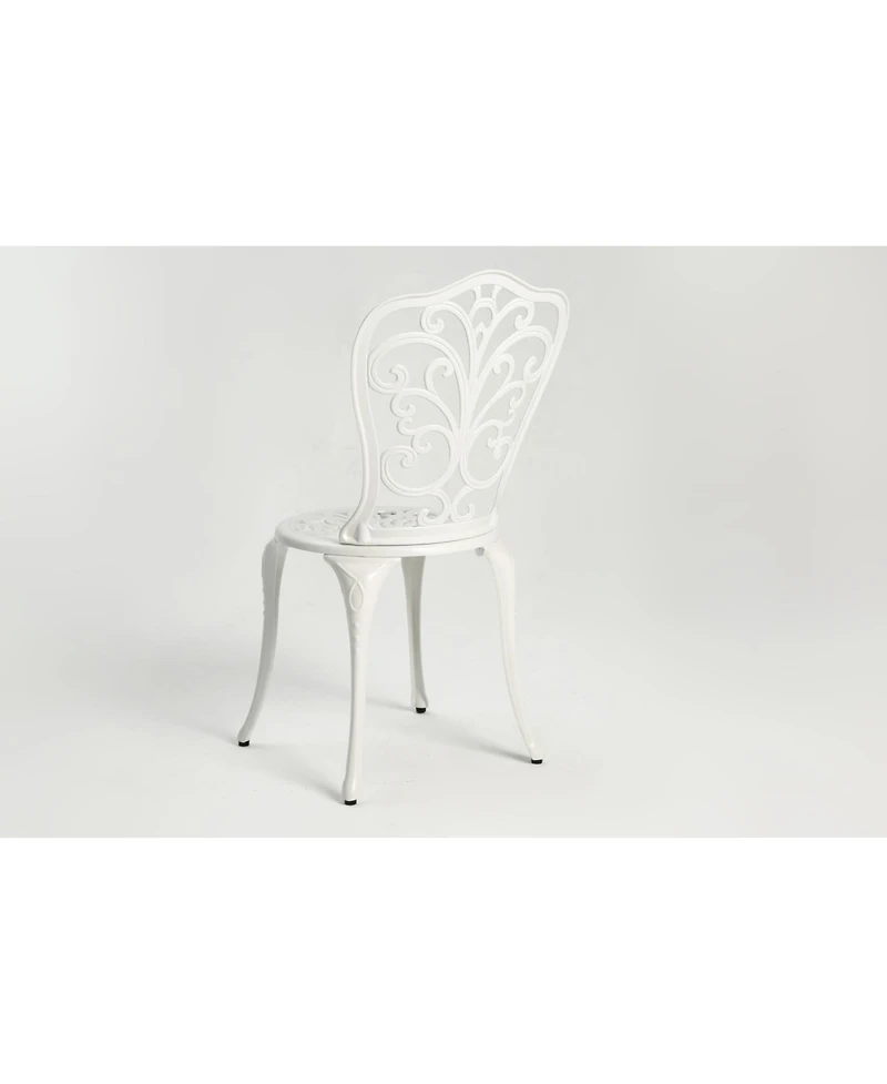 Streamdale Best Choice Products 3-Piece Outdoor Rust-Resistant Cast Aluminum Patio Bistro Set white