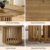 Tribesigns Farmhouse Coffee Table, 47-Inch Wood Center Table with Storage Shelf, 2-Tier Rectangle Cocktail Tea Table with Sturdy Frame for Living Room