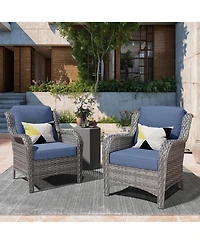Xizzi 2-Piece Outdoor Patio Furniture Set with High Back Chairs, All Weather Wicker Conversation for Garden and Backyard