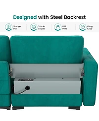 Modular 3-Seat L-Shaped Sectional Sofa Couch with Socket Usb Port