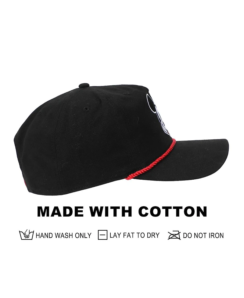 Disney Men's Mickey Mouse Face Black Retro Grandpa Snapback Hat
