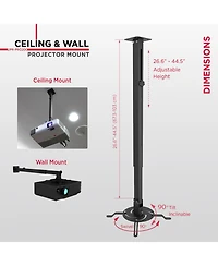 ProMounts Extendable Ceiling Projector Mount Holds up to 132lbs