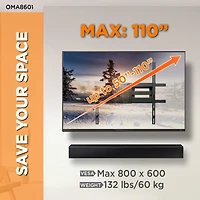 ProMounts Large Articulating/Full Motion Tv Wall Mount for 50”-110” Screens and Holds up to 132lbs