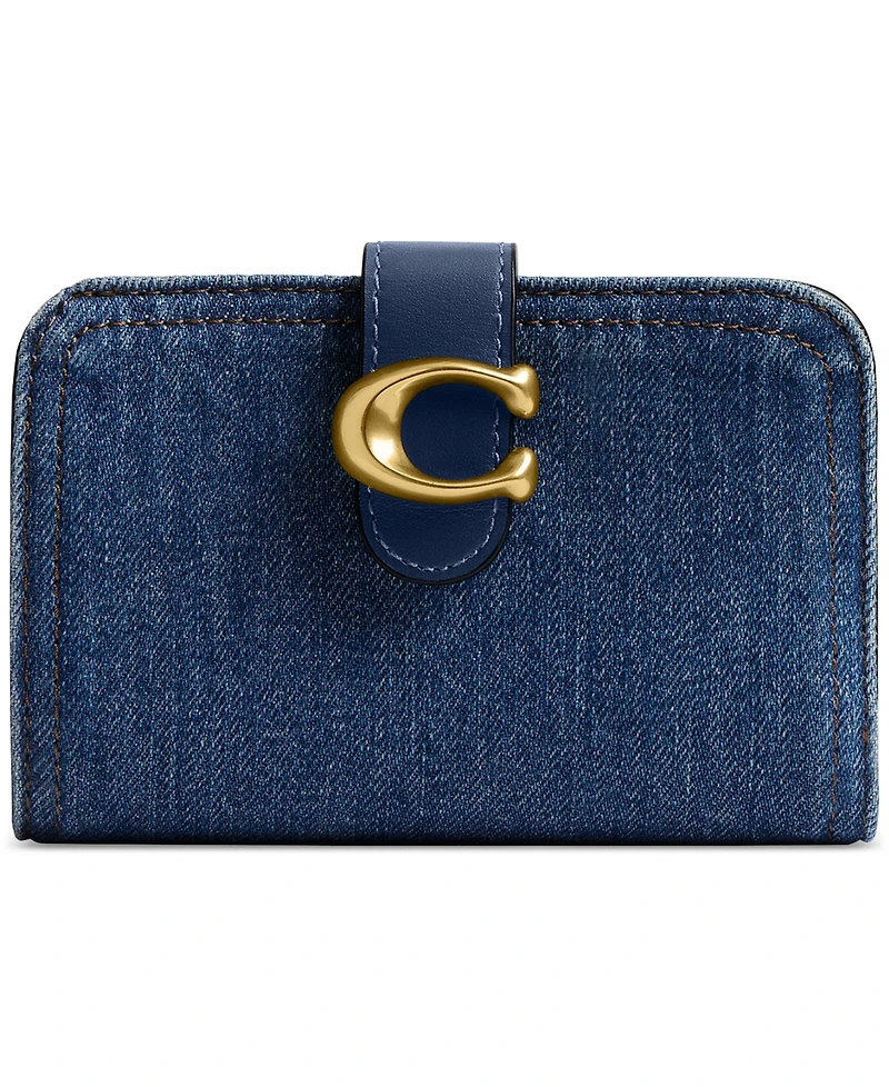 Coach Tabby Washed Denim Wallet