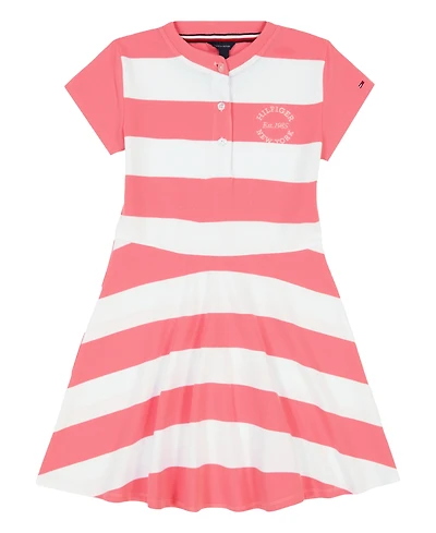 Tommy Hilfiger Big Girls Rugby Stripe Short Sleeve Dress