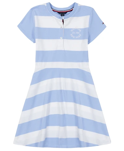 Tommy Hilfiger Big Girls Rugby Stripe Short Sleeve Dress