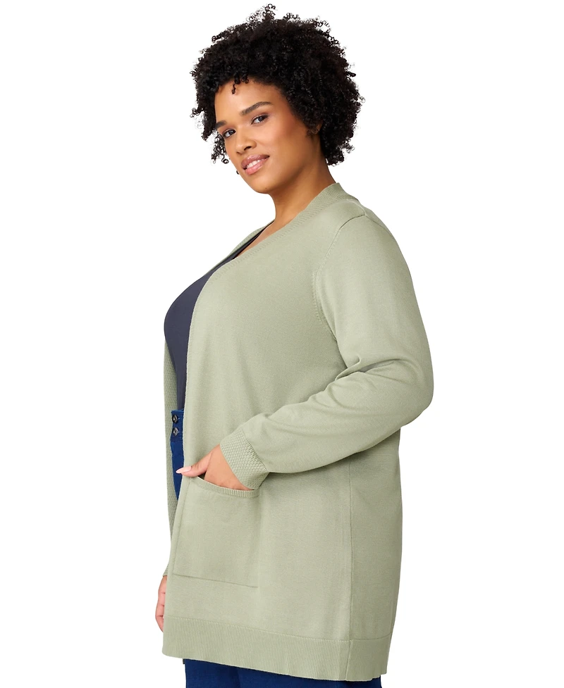 Melissa Paige Plus Size Open-Front Cardigan Sweater, Exclusively at Macy's