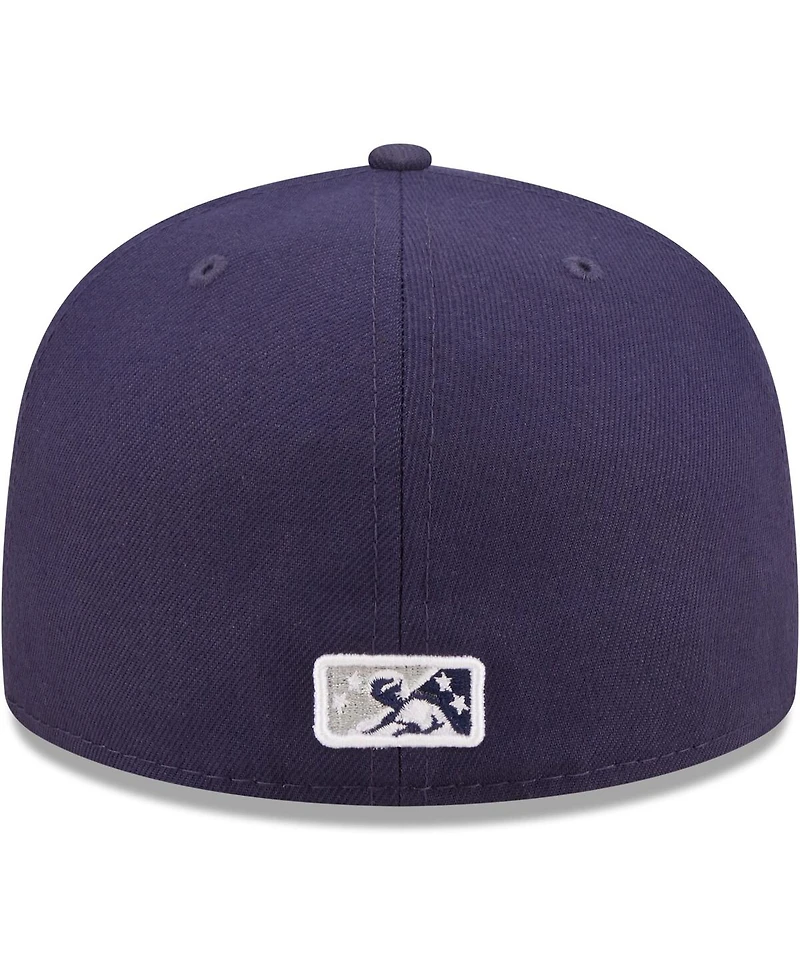 Men's New Era Navy Columbus Clippers Authentic Collection 59FIFTY Fitted Hat