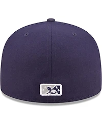 Men's New Era Navy Columbus Clippers Authentic Collection 59FIFTY Fitted Hat