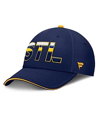 Fanatics Men's Navy/Gold St. Louis Blues Authentic Pro Rink Team Code Flex Hat