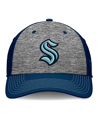 Fanatics Men's Gray/Navy Seattle Kraken Fundamental Top Shelf 2-Tone Flex Hat