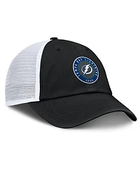 Fanatics Men's Black/White Tampa Bay Lightning Averie Trucker Adjustable Hat